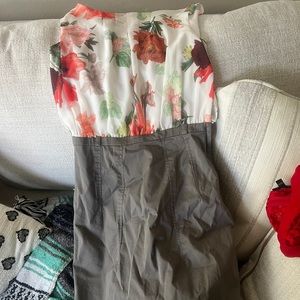 Express dress. Floral on top gray on bottom. Worn once. Just needs ironing.